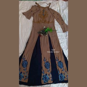 Ethnic Blue Gown With Embroidery