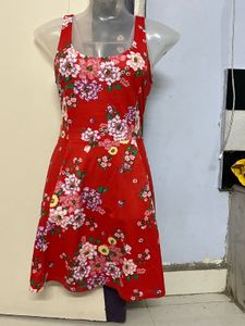 Pintrest Red Floral Sundress