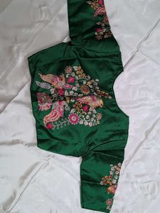 Elegant Green Embroidered Blouse