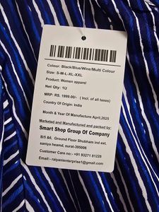 Blue Striped Tiered Maxi Dress