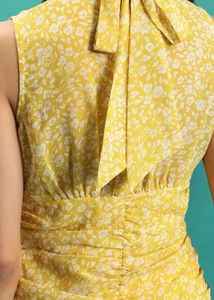 Floral Printed Sleeveless Mini Sheath Dress