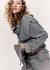H&amp;M Grey Lyocell Denim Shirt