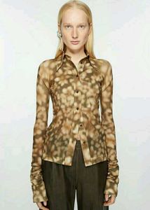 Sheer Abstract Print Shirt