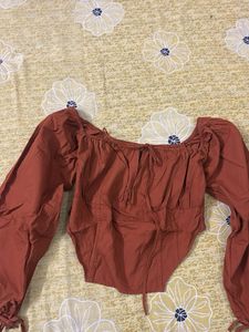 Cute Brown Corset Top