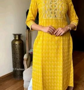 Mustard New Kurti