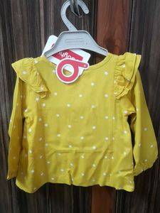 Cute Yellow Polka Dot Top