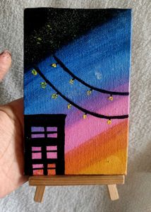 Mini Canvas Sunset Art – Hand-Painted Wall Decor
