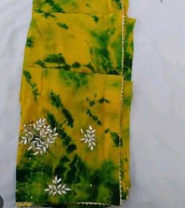 hevy mirror work saree