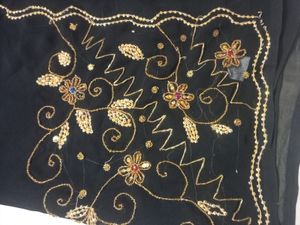 Elegant Black Embroidered Saree
