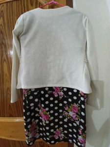 Floral &amp; Polka Dot Jacket with White Sleeves
