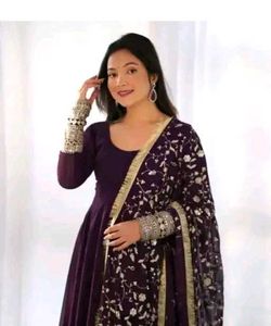 Hot Pink Embroidered Anarkali Suit