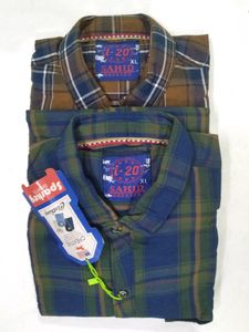 L Size Indigo Check Shirt ( Pack Of 2 )