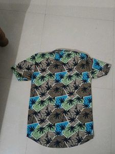 Palm Tree Print Short Sleeve Shirt
