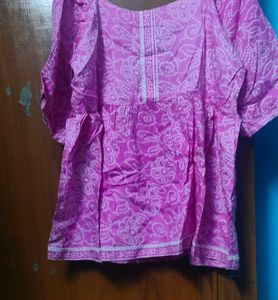 beautiful Pink cotton short top