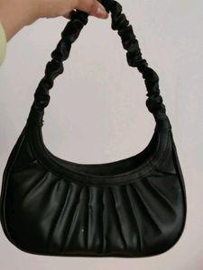 Black Ruched Handle Bag