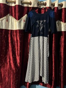 Striped Hem Midi Dress
