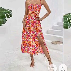 Floral Slit Midi Dress