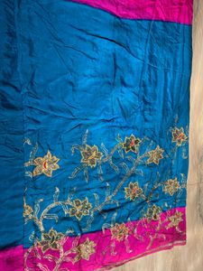 30 Yrs Old Pink Blue  Saree