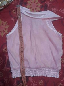 Preloved Shimmer Baby Pink High Neck Top