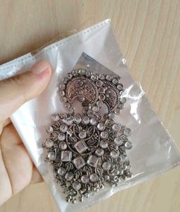 Silver Tone Statement Earrings