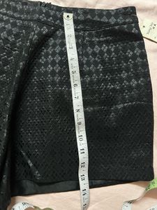 Black Patterned Shorts