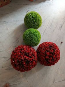 Artificial Grass Rose Flower Topiary Lamp Balls