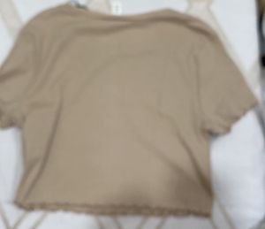Crop Top For Women. Colour - Light Brown, Suze S