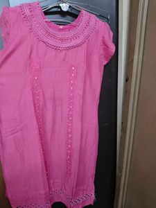 Pink Embroidered Kurta