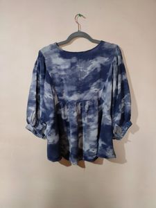 Blue Summery Tiedye Style Top