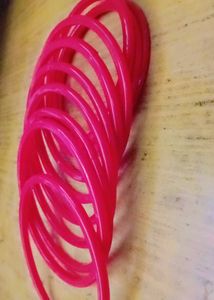 Red Color Glass Bangle And Bindi,Combo Of 2 Powder