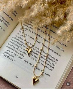 Korean Anti - Tarnish Golden Heart Chain Necklace♥
