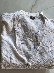 White Embroidered Kurta