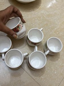 Floral Tea Cup Set (6) Ceramic