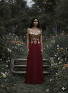 Elegant Off-Shoulder Evening Gown