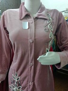 Party Wear Stylish Pink velvet coord Set