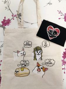 Hand Painted Tote Bag + Pouch