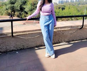 Lavender Long Sleeve Crop Top