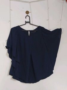 Dark Blue Flowy Top