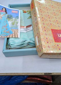 Elegant Blue Floral Saree