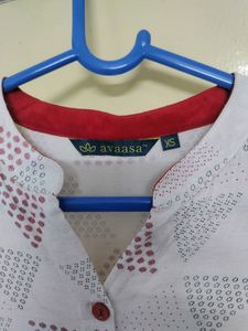 Beautiful White With Red Kurti For Women