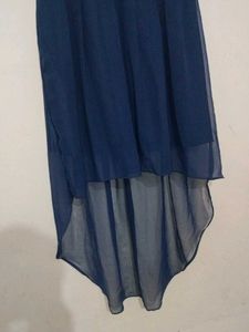 navy blue up and down dress