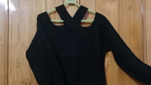 Black Crisscross Sweater