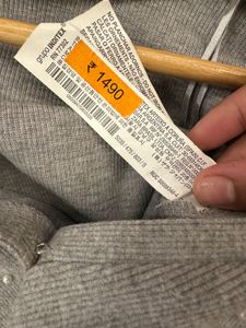 ZARA Grey Pearl Embellished Cardigan