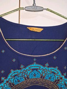 Navy Blue Kurta With Dupatta