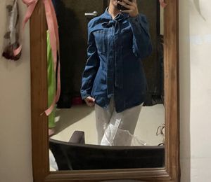 Bow Detailing Denim Shirt Looks Very Chic😮‍💨