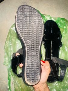 Black Patent Leather Sandals