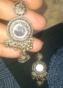 Mirror Jhumka Earrings