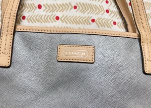 coach park metro baby blue tote purse