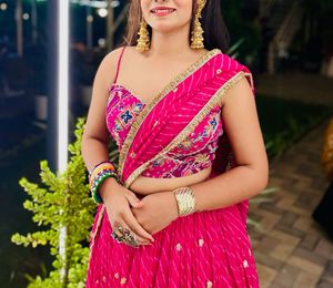 Navratri style amazing pink choli set