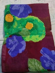 Floral Maroon Saree